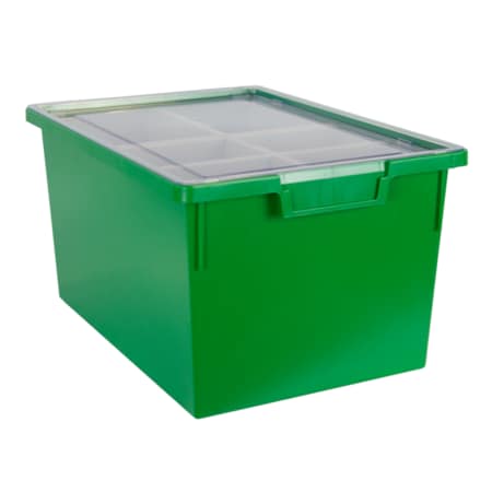 Bin, Tray, Tote, Green, High Impact Polystyrene, 12.25 In W, 9 In H